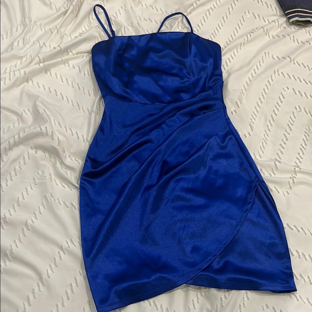 Elegant Blue Satin Dress (Homecoming dress)